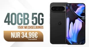 Google Pixel 9 Pro für einmalig 59 Euro mit 40GB Allnet Flat und 150 Euro Wechselbonus nur 34.99 Euro monatlich