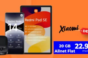 Xiaomi Redmi Note 14 Pro 5G & Redmi Pad SE Tablet & Buds 6 mit 20GB 5G Allnet Flatrate nur 22.99 Euro monatlich – 30GB nur 23.99 Euro