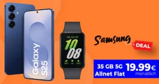 Samsung Galaxy S25 & Galaxy Fit3 für einmalig 29 Euro mit 35GB Allnet Flat nur 19.99 Euro monatlich