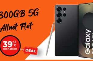 Samsung Galaxy S25 Ultra für einmalig 99 Euro mit 300GB Allnet Flat und 100 Euro Wechselbonus nur 39.99 Euro monatlich