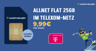 Monatlich kündbare 25GB Allnet Flat für dauerhaft nur 9.99 Euro monatlich