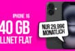 iPhone 16 für einmalig 179 Euro mit 40GB Allnet Flat und 150 Euro Wechselbonus nur 29.99 Euro monatlich