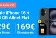 iPhone 16 für einmalig 169 Euro mit 150GB Allnet Flat nur 29 Euro monatlich