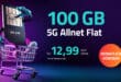 Monatlich kündbar - 100GB Allnet Flat nur 12.99 Euro monatlich