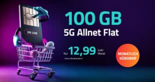 Monatlich kündbar - 100GB Allnet Flat nur 12.99 Euro monatlich