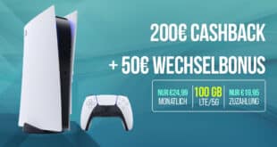 PlayStation 5 Slim PS5 - Digital Edition mit 100GB Allnet Flat und 200 Euro Cashback nur 24.99 Euro monatlich