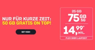 75GB Allnet Flat im Telekom Netz nur 14.99 Euro monatlich