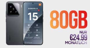 Xiaomi 15 -512GB- mit 80GB Allnet Flat nur 24.99 Euro monatlich