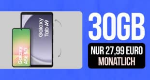 Samsung Galaxy A56 & Galaxy Tab A9 für einmalig 25 Euro mit 30GB Allnet Flat nur 27.99 Euro monatlich