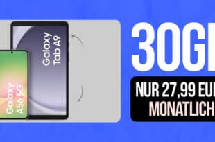 Samsung Galaxy A56 & Galaxy Tab A9 für einmalig 25 Euro mit 30GB Allnet Flat nur 27.99 Euro monatlich