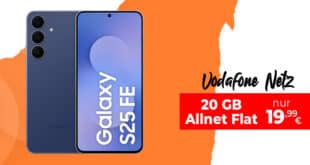 Samsung Galaxy S25 FE 256GB für einmalig 129 Euro mit 20GB Allnet Flat nur 19.99 Euro monatlich