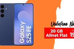 Samsung Galaxy S25 FE 256GB für einmalig 129 Euro mit 20GB Allnet Flat nur 19.99 Euro monatlich