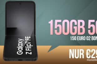 Samsung Galaxy Z Flip7 FE für einmalig 149 Euro mit 150GB Allnet Flat und 150 Euro Bonus nur 29.99 Euro monatlich