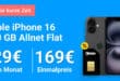 iPhone 16 für einmalig 169 Euro mit 150GB Allnet Flat nur 29 Euro monatlich