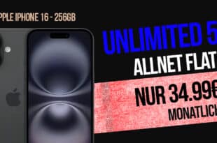 iPhone 16 256GB für einmalig 99 Euro mit o2 Mobile Unlimited Max und 150 Euro Bonus nur 34.99 Euro monatlich