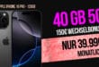 iPhone 16 Pro für einmalig 249 Euro mit 40GB Allnet Flat und 150 Euro Wechselbonus nur 39.99 Euro monatlich