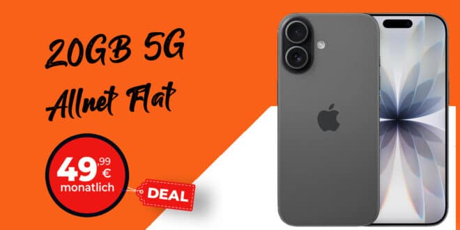 iPhone 17 mit 20GB Allnet Flat für 49.99 Euro monatlich - 30GB Allnet Flat für 50.99 Euro monatlich