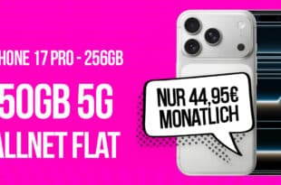 iPhone 17 Pro für einmalig 459 Euro mit 50GB Allnet Flat und 150 Euro Wechselbonus für 44.95 Euro monatlich