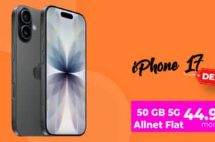 iPhone 17 für einmalig 169 Euro mit 50GB Allnet Flat und 150Euro Wechselbonus nur 44.95 Euro monatlich