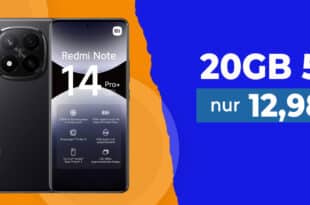 Xiaomi Redmi Note 14 Pro+ (PlusVersion) & 67W HyperCharge für einmalig 49 Euro mit 20GB Allnet Flat nur 12.98 Euro monatlich