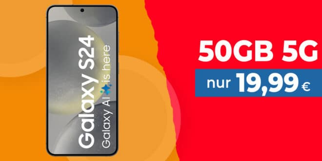 Samsung Galaxy S24 256GB für einmalig 59 Euro mit 50GB Allnet Flat und 50 Euro Wechselbonus nur 19.99 Euro monatlich