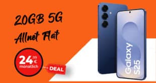 Samsung Galaxy S25 für einmalig 49 Euro mit 20GB Allnet Telekom oder 30GB Allnet Vodafone nur 24.99 Euro monatlich
