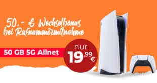 PlayStation 5 Slim – PS5 Digital Edition mit 50GB Allnet Flat und 50 Euro Wechselbonus nur 19.99 Euro monatlich