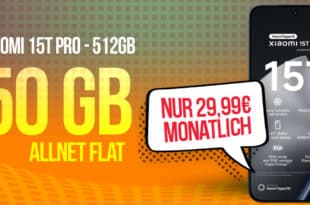 Xiaomi 15T Pro 512GB mit 50GB Allnet Flat und 150 Euro Wechselbonus nur 29.99 Euro monatlich