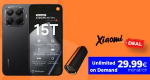 Xiaomi 15T Pro 512GB & Xiaomi Sound Party Lautsprecher mit o2 Mobile Unlimited on Demand und 150 Euro Bonus nur 29.99 Euro monatlich