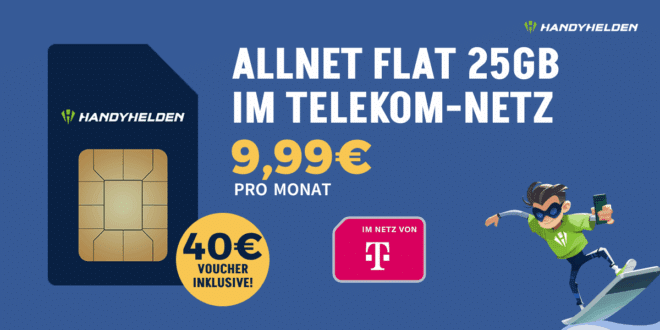 25GB Telekom Allnet Flat für 9.99 Euro monatlich + 40€ Gutschein!