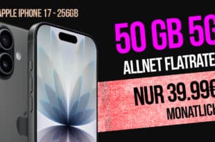 iPhone 17 für einmalig 179 Euro mit 50GB Telekom Allnet Flat und 150 Euro Wechselbonus nur 39.95 Euro monatlich