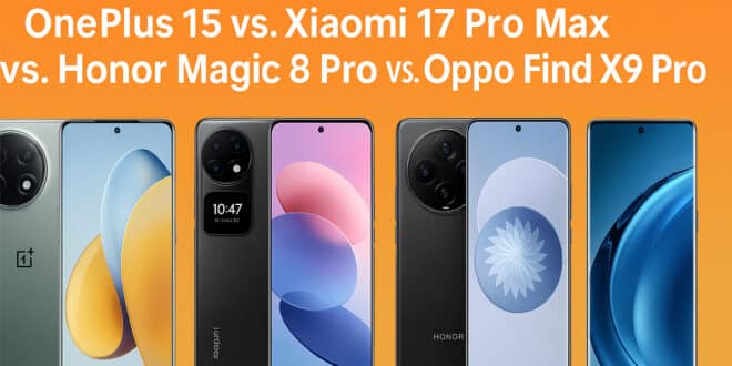 OnePlus 15 vs. Xiaomi 17 Pro Max vs. Honor Magic 8 Pro vs. Oppo Find X9 Pro – das große Flaggschiff-Duell 2025