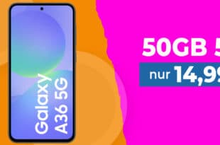 Samsung Galaxy A36 für einmalig 69 Euro mit 50GB Allnet Flat und 150 Euro Wechselbonus nur 14.99 Euro monatlich