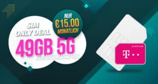Telekom Netz – ohne Laufzeit – 24GB 5G Allnet Flat nur 10 Euro monatlich und 49GB 5G nur 15 Euro monatlich