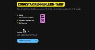 congstar Kennenlernkarte: 50 GB Datenvolumen im Telekom-Netz für nur 1 €