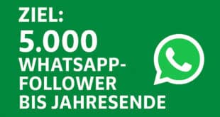 Ziel: 5.000 WhatsApp-Follower bis Jahresende
