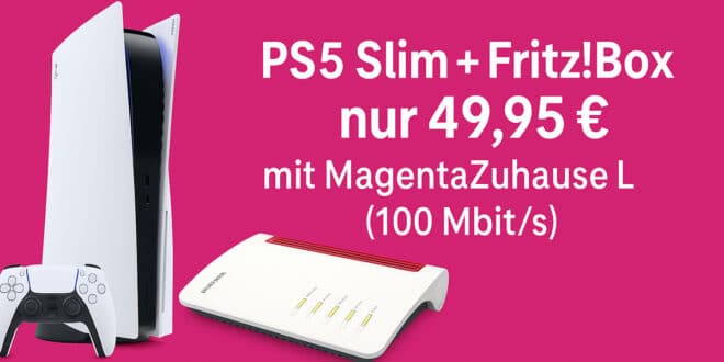 PS5 PlayStation 5 Slim + Fritz!Box 7530 AX für nur 49,95 € im Telekom MagentaZuhause L