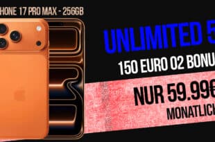 iPhone 17 Pro Max für einmalig 319 Euro mit unlimited Allnet Flat und 150 Euro Bonus für 59.99 Euro monatlich