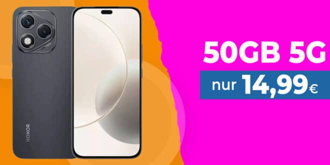Honor 400 Lite für einmalig 29 Euro mit 50GB Allnet Flat und 150 Euro Wechselbonus nur 14.99 Euro monatlich