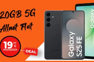 Samsung Galaxy S25 FE & Galaxy Tab A11 für einmalig 49 Euro mit 20GB Allnet Flat 19.99 Euro monatlich