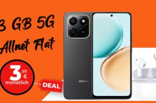 Honor 400 Smart + CHOICE Earbuds X7 lite für einmalig 49 € mit 3GB Allnet Flat nur 3.99 Euro monatlich