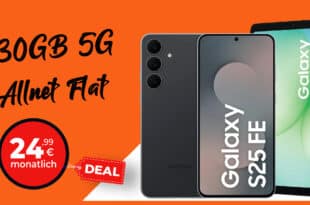 Samsung Galaxy S25 FE & Galaxy Tab A11 für einmalig 29 Euro mit 30GB Allnet Flat und 50 Euro Wechselbonus nur 24.99 Euro monatlich