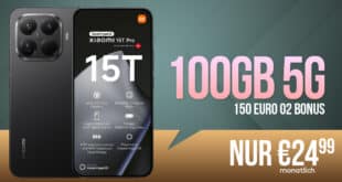 Xiaomi 15T Pro 512GB mit 100GB Allnet Flat und 150 Euro Bonus nur 24.99 Euro monatlich