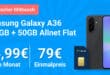 Samsung Galaxy A36 256GB für einmalig 79 Euro mit 50GB Allnet Flat und 150 Euro Wechselbonus nur 14.99 Euro monatlich