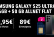 Samsung Galaxy S25 Ultra für einmalig 89 Euro mit 50GB Telekom Allnet Flat und 150 Euro Wechselbonus nur 39.95 Euro monatlich