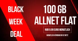 Black Friday Deal monatlich kündbar - 100GB Allnet Flat nur 9.99 Euro monatlich