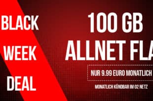 Black Friday Deal monatlich kündbar - 100GB Allnet Flat nur 9.99 Euro monatlich