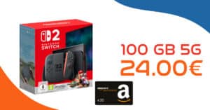 Nintendo Switch 2 Black inkl. Mario Kart World für einmalig 49 Euro mit 100GB Allnet Flat nur 24 Euro monatlich