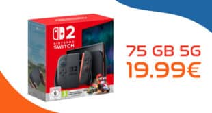 Nintendo Switch 2 Black inkl. Mario Kart World für einmalig 69 Euro mit 75GB Allnet Flat nur 19.99 Euro monatlich