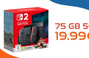 Nintendo Switch 2 Black inkl. Mario Kart World für einmalig 69 Euro mit 75GB Allnet Flat nur 19.99 Euro monatlich